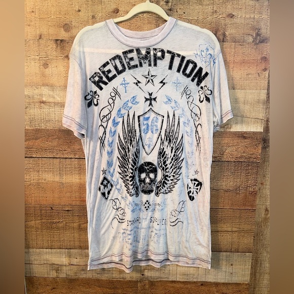 Raw State Redemption Affliction Other - Affliction Raw State Redemption Skull and Wings sheer Y2K 90s vintage shirt